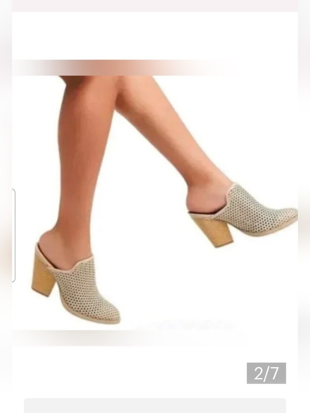 🌾 DV by Dolce Vita Cream MESH Mules with Woven Design 4 INCH HEEL SIZE 6.5